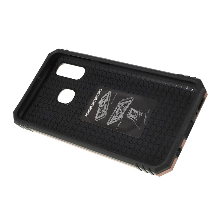 2 in 1 Military Anti-fall Rotation Phone Cover for Samsung Galaxy A40 - Rose Gold-3