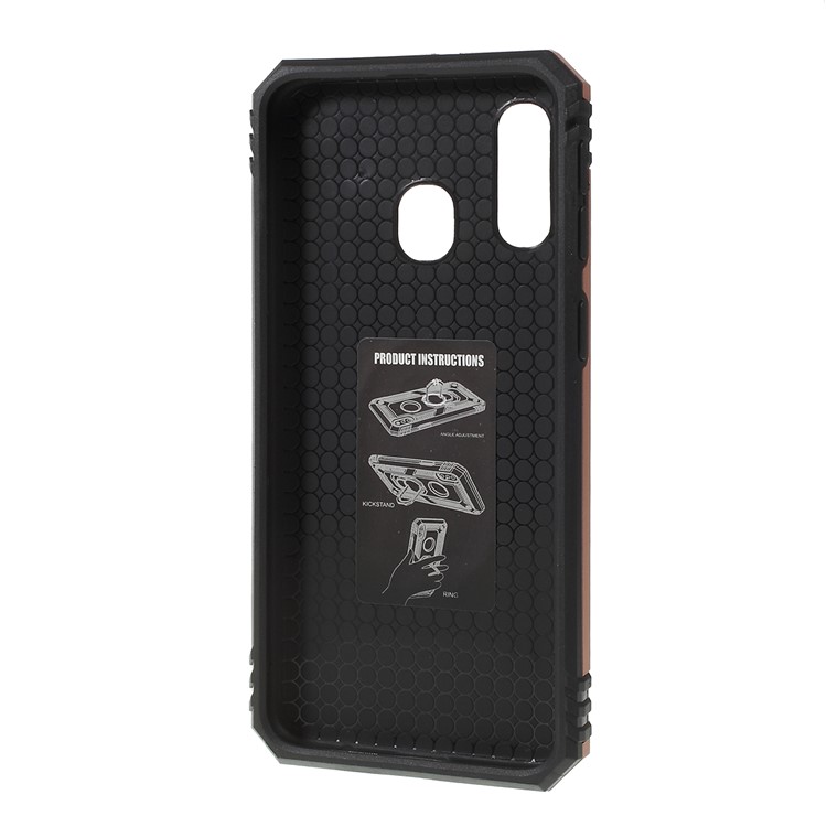 2 in 1 Military Anti-fall Rotation Phone Cover for Samsung Galaxy A40 - Rose Gold-5