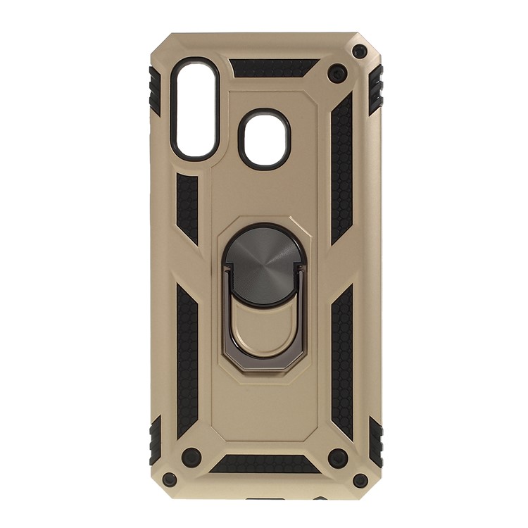 2 in 1 Military Anti-fall Rotation Phone Cover for Samsung Galaxy A40 - Gold-1
