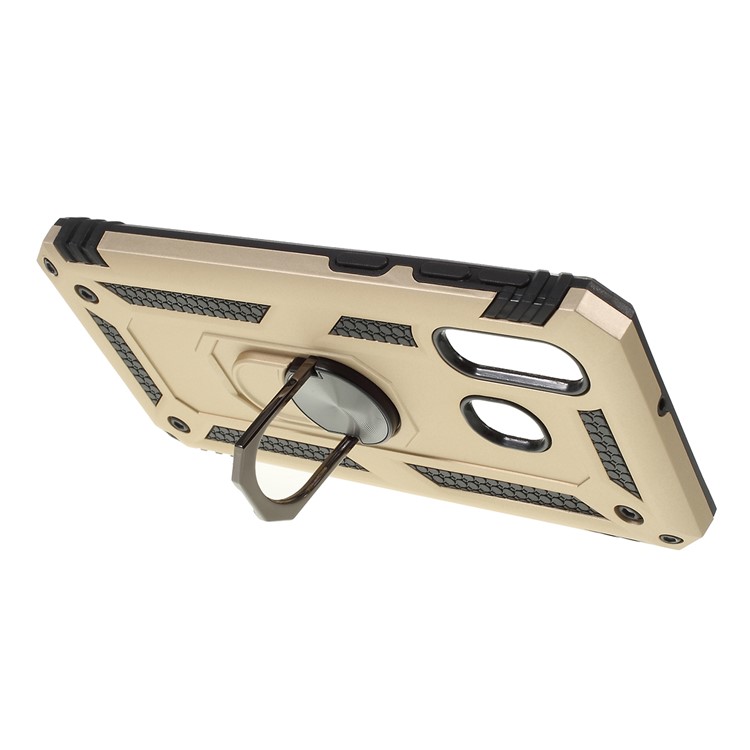 2 in 1 Military Anti-fall Rotation Phone Cover for Samsung Galaxy A40 - Gold-2