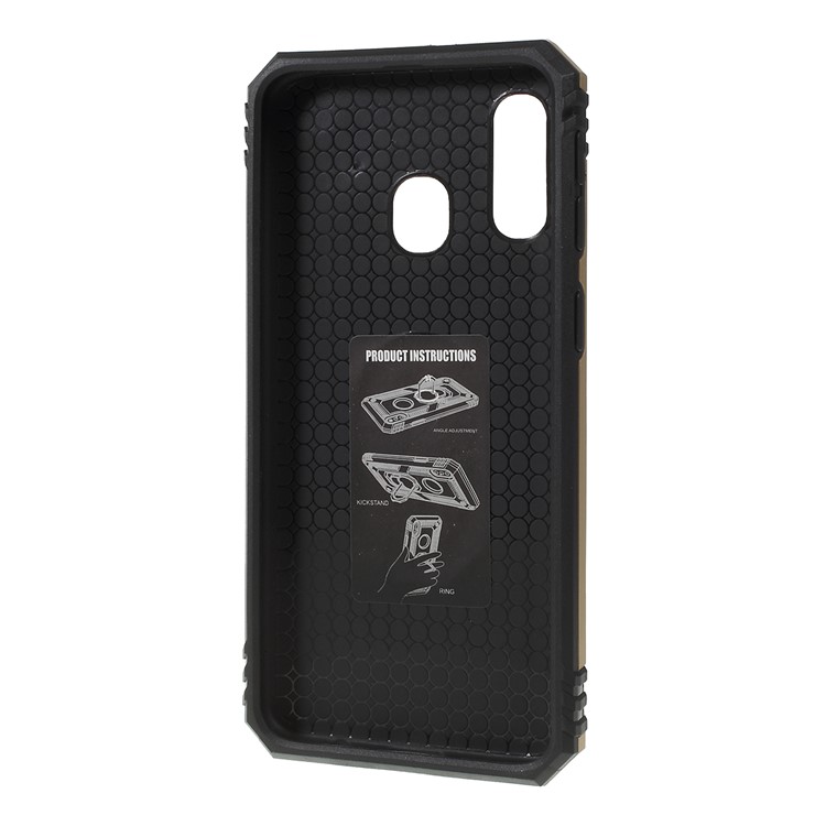 2 in 1 Military Anti-fall Rotation Phone Cover for Samsung Galaxy A40 - Gold-5