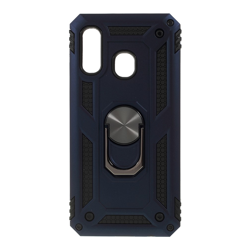 2 Em 1 Tampa Do Telefone De Rotação Anti-queda Militar Para Samsung Galaxy A40 - Azul-1