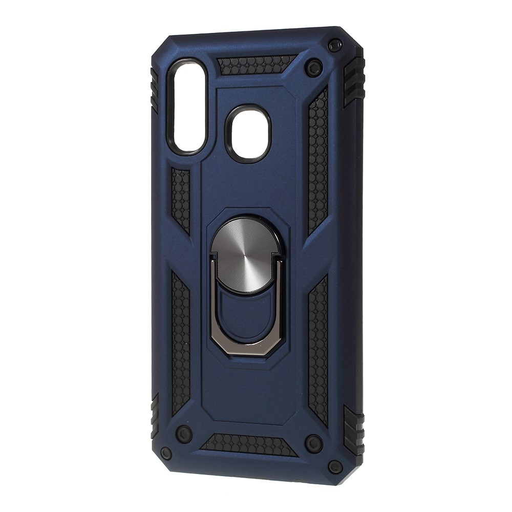 2 Em 1 Tampa Do Telefone De Rotação Anti-queda Militar Para Samsung Galaxy A40 - Azul-4