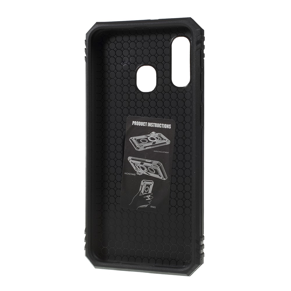 2 Em 1 Tampa Do Telefone De Rotação Anti-queda Militar Para Samsung Galaxy A40 - Azul-5