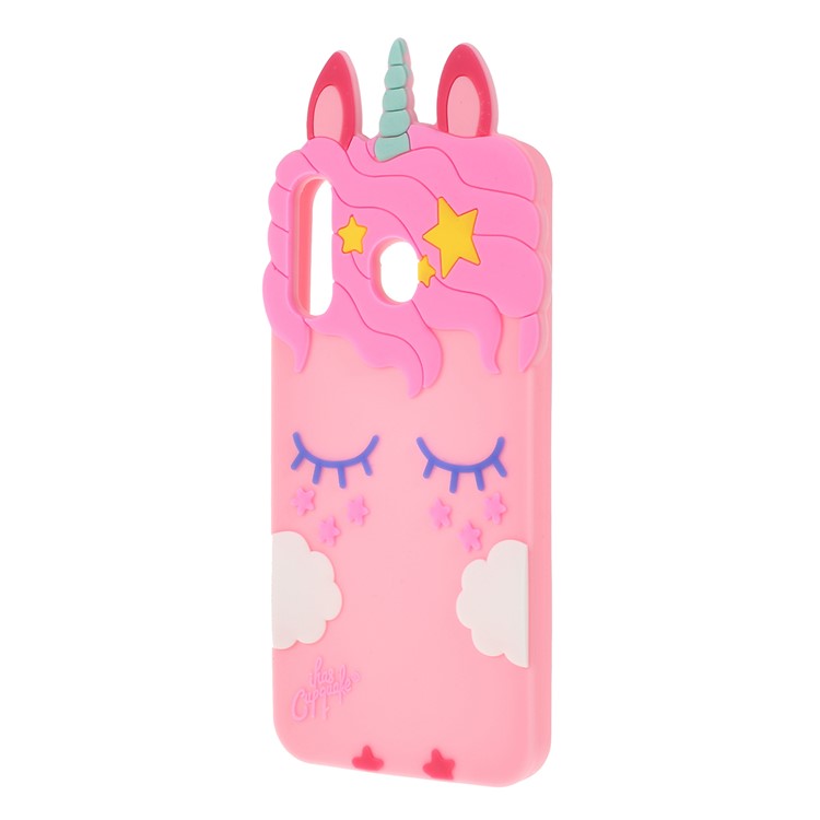 3D Unicorn Silicone Phone Shell for Samsung Galaxy M30 / A40s - Pink-2