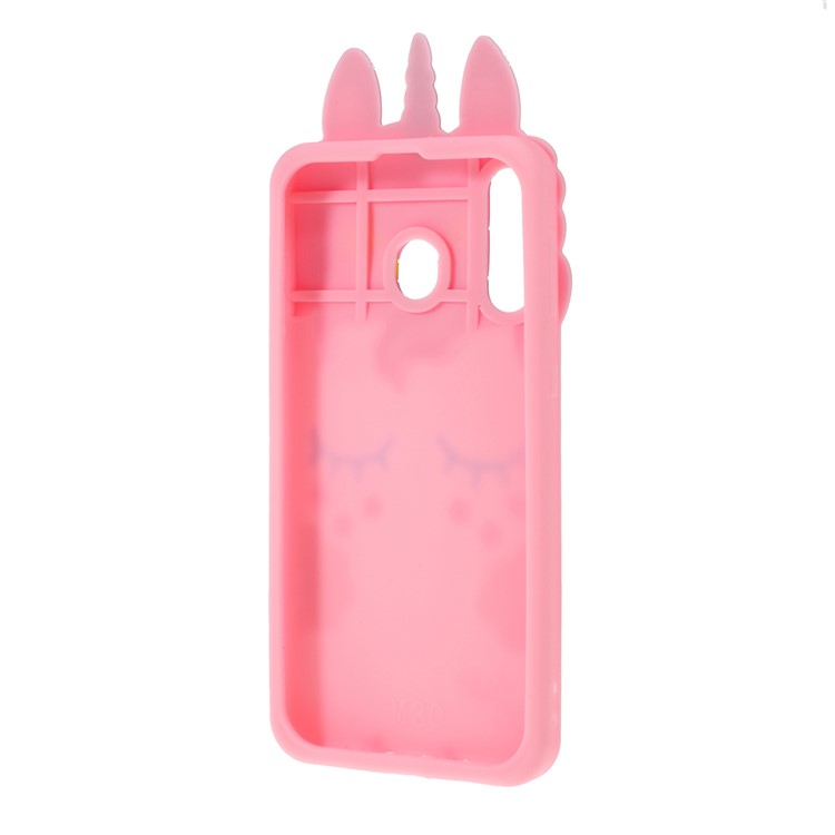 3D Unicorn Silicone Phone Shell for Samsung Galaxy M30 / A40s - Pink-3