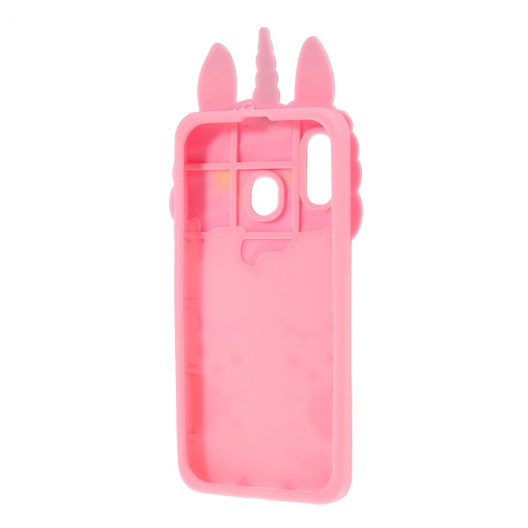 3D Unicorn Shape Silicone Phone Shell for Samsung Galaxy A30 / A20 - Pink-3