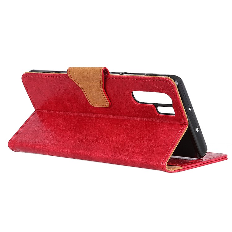 Crazy Horse Leather Wallet Case for Samsung Galaxy Note10 Pro - Red-4