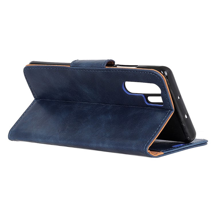 Crazy Horse Leather Wallet Case for Samsung Galaxy Note10 Pro - Blue-4