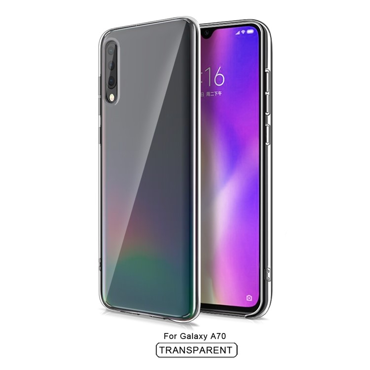 Clear Acrylic + TPU Hybrid Phone Shell Case for Samsung Galaxy A70-2