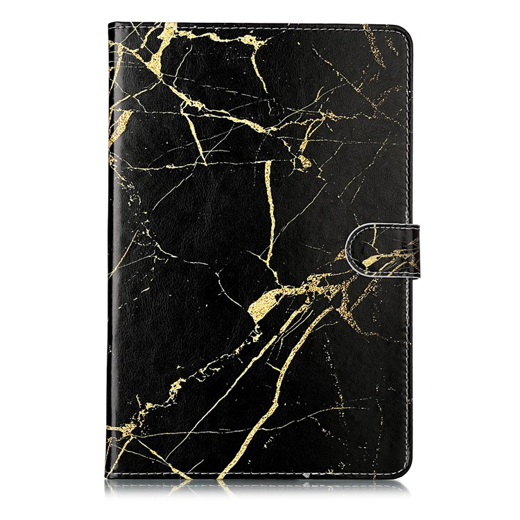 Pattern Printing Wallet Stand Flip Leather Tablet Case for Samsung Galaxy Tab S4 10.5 SM-T830/T835/T837 - Black Stone Grain-3
