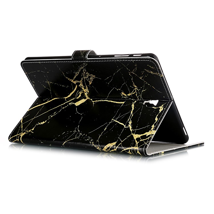 Pattern Printing Wallet Stand Flip Leather Tablet Case for Samsung Galaxy Tab S4 10.5 SM-T830/T835/T837 - Black Stone Grain-5