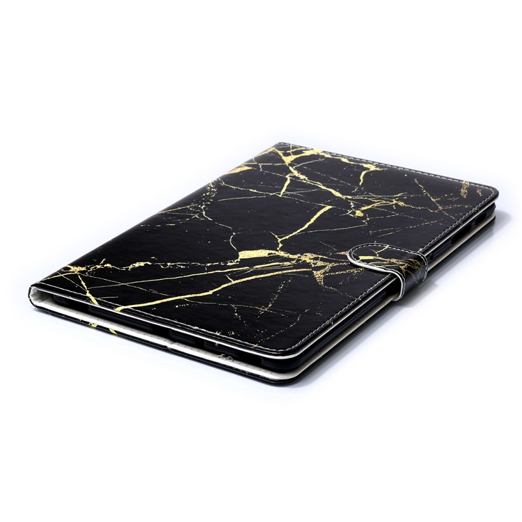 Pattern Printing Wallet Stand Flip Leather Tablet Case for Samsung Galaxy Tab S4 10.5 SM-T830/T835/T837 - Black Stone Grain-6