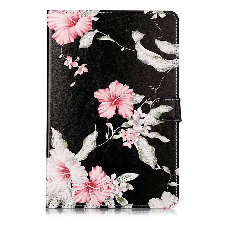 Pattern Printing Wallet Stand Flip Leather Tablet Case for Samsung Galaxy Tab S4 10.5 SM-T830/T835/T837 - Red Flowers-3