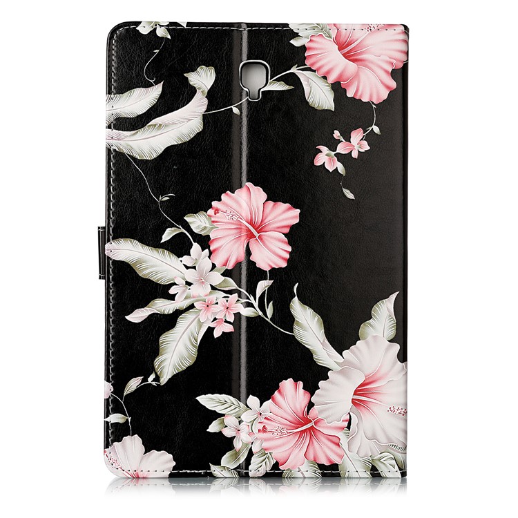 Pattern Printing Wallet Stand Flip Leather Tablet Case for Samsung Galaxy Tab S4 10.5 SM-T830/T835/T837 - Red Flowers-4