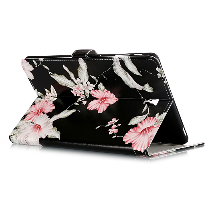Pattern Printing Wallet Stand Flip Leather Tablet Case for Samsung Galaxy Tab S4 10.5 SM-T830/T835/T837 - Red Flowers-5