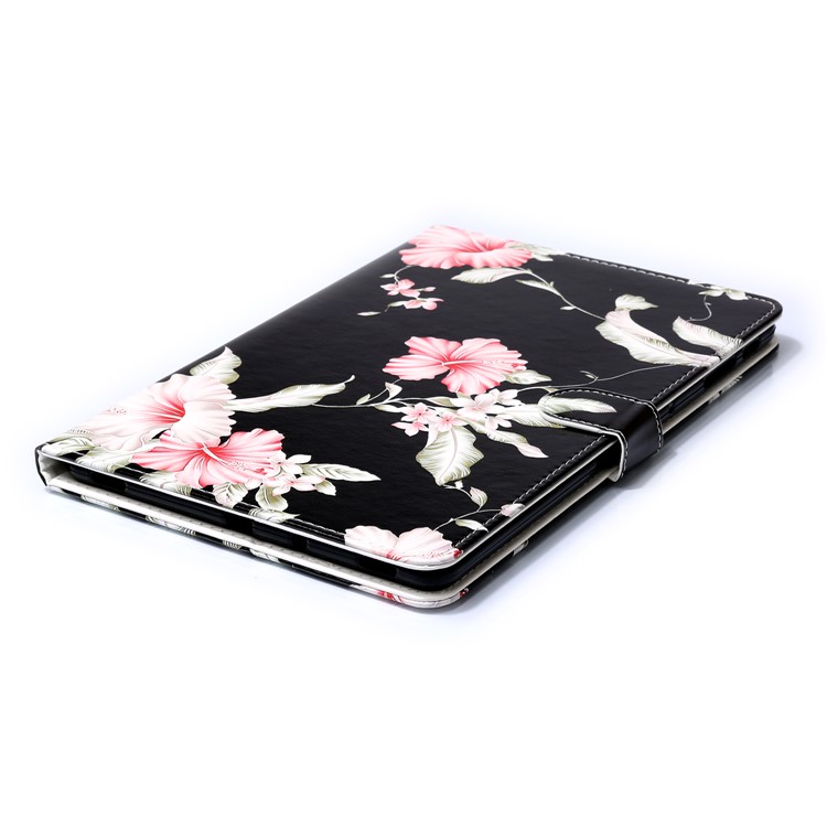 Pattern Printing Wallet Stand Flip Leather Tablet Case for Samsung Galaxy Tab S4 10.5 SM-T830/T835/T837 - Red Flowers-6