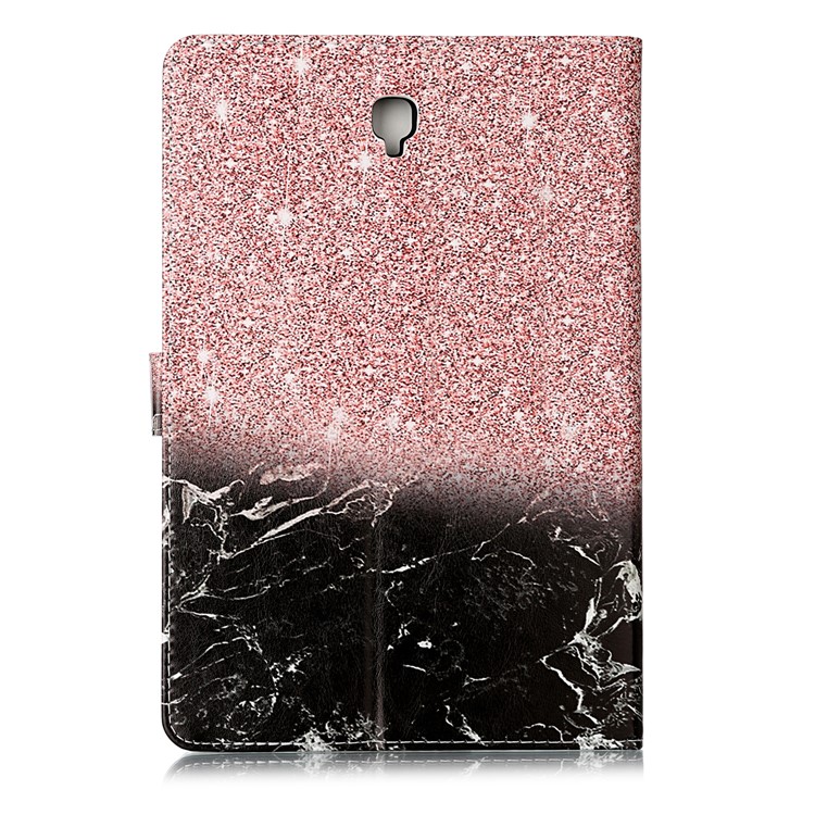Pattern Printing Wallet Stand Flip Leather Tablet Case for Samsung Galaxy Tab S4 10.5 SM-T830/T835/T837 - Glittery Element and Black Marble Grain-4