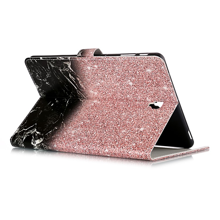 Pattern Printing Wallet Stand Flip Leather Tablet Case for Samsung Galaxy Tab S4 10.5 SM-T830/T835/T837 - Glittery Element and Black Marble Grain-5