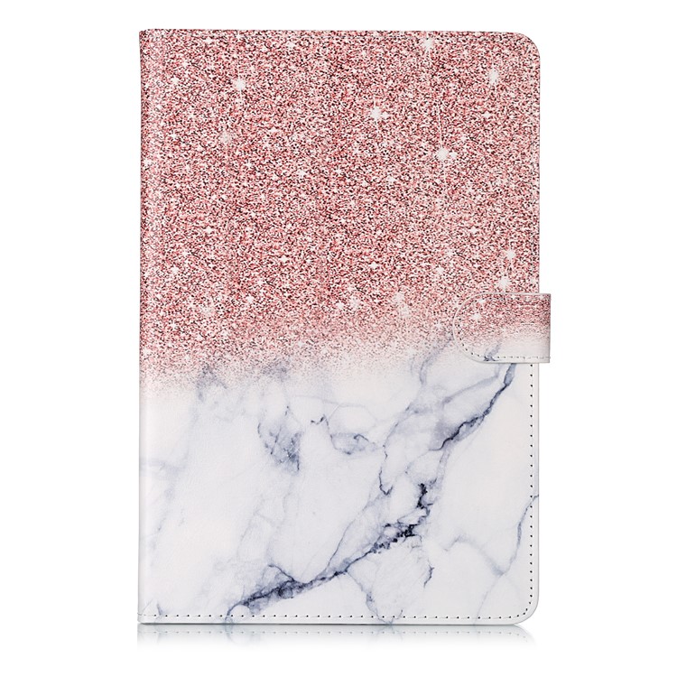 Pattern Printing Wallet Stand Flip Leather Tablet Case for Samsung Galaxy Tab S4 10.5 SM-T830/T835/T837 - Glittery Element and White Marble Grain-3