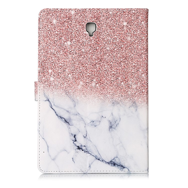 Pattern Printing Wallet Stand Flip Leather Tablet Case for Samsung Galaxy Tab S4 10.5 SM-T830/T835/T837 - Glittery Element and White Marble Grain-4