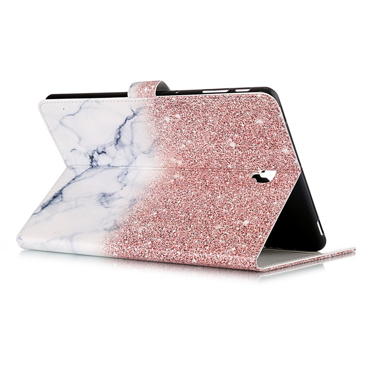 Pattern Printing Wallet Stand Flip Leather Tablet Case for Samsung Galaxy Tab S4 10.5 SM-T830/T835/T837 - Glittery Element and White Marble Grain-5