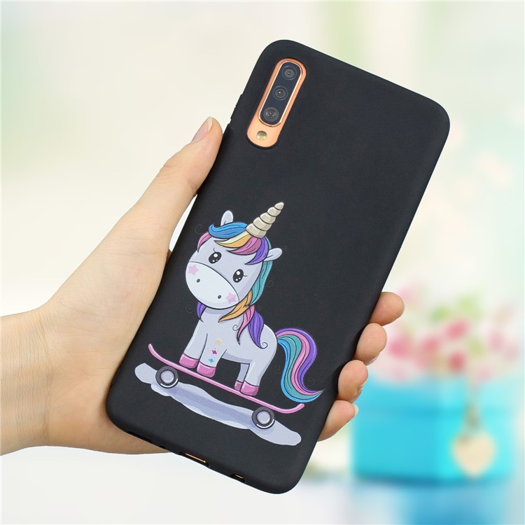 

Pattern Printing Anti-fingerprint Matte TPU Phone Case for Samsung Galaxy A70 - Cute Unicorn, Galaxy A70