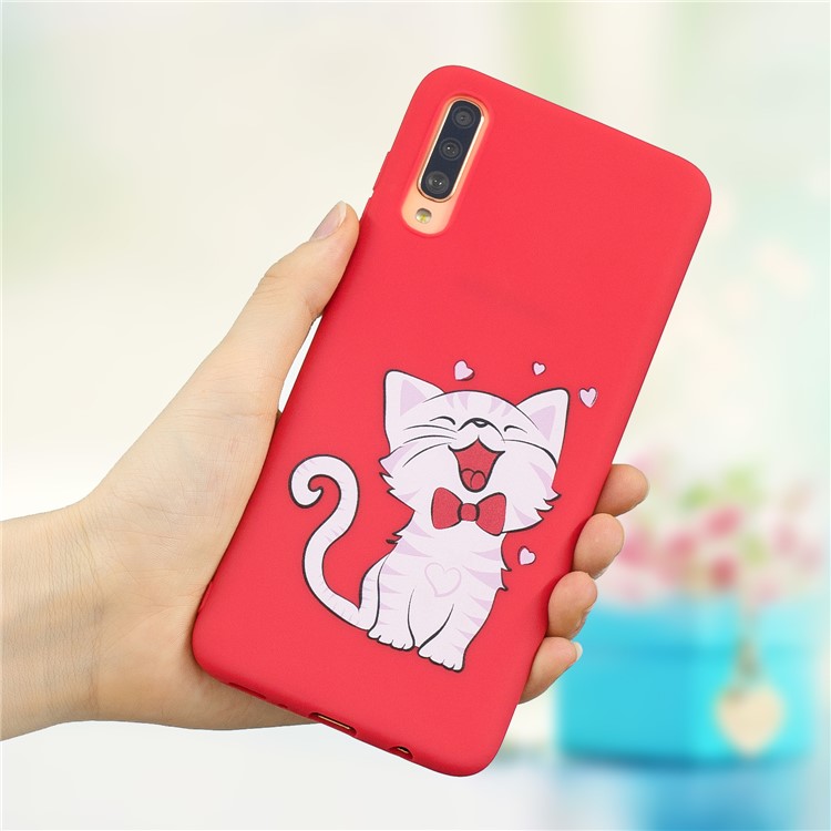 

Pattern Printing Anti-fingerprint Matte TPU Phone Case for Samsung Galaxy A70 - Cat, Galaxy A70