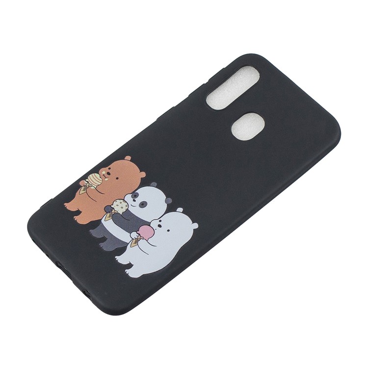 Pattern Printing Matte Soft TPU Phone Cover for Samsung Galaxy A40 - Bears and Panda-3