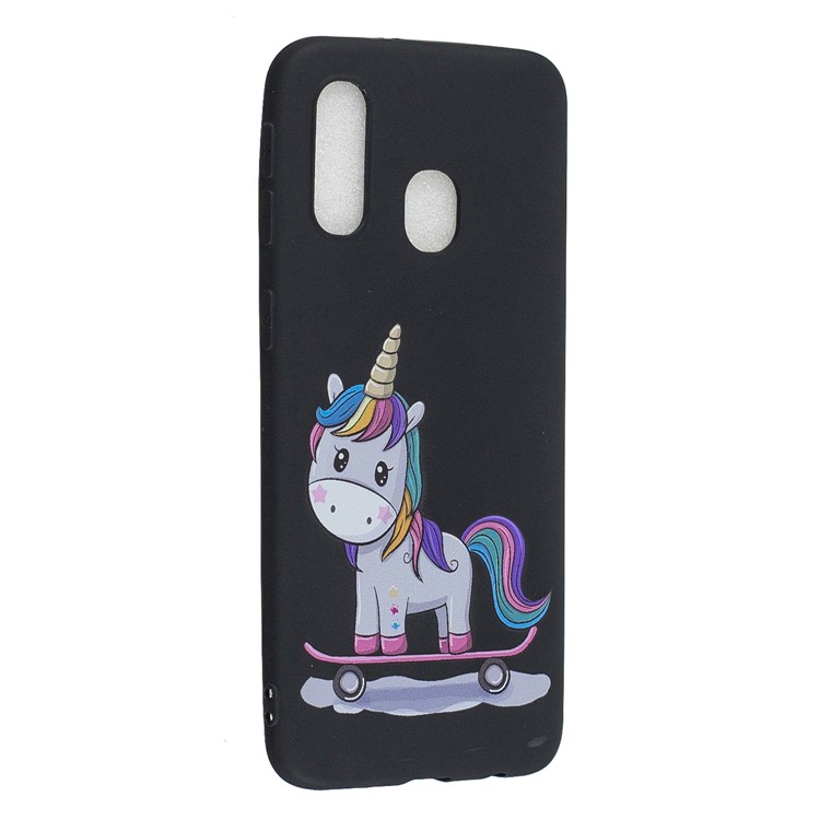 Pattern Printing Matte Soft TPU Phone Cover for Samsung Galaxy A40 - Cute Unicorn-2