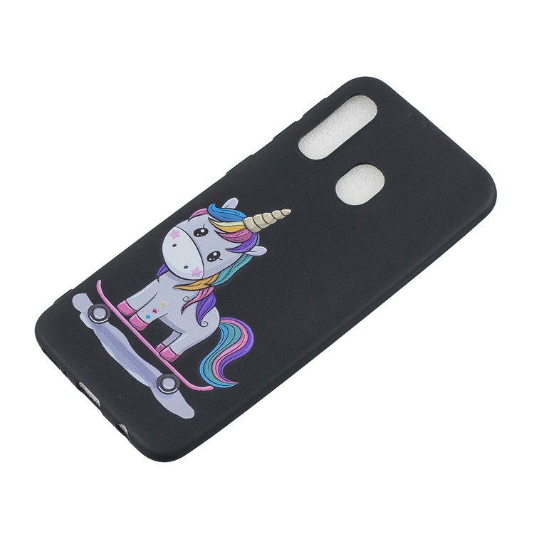 Pattern Printing Matte Soft TPU Phone Cover for Samsung Galaxy A40 - Cute Unicorn-3