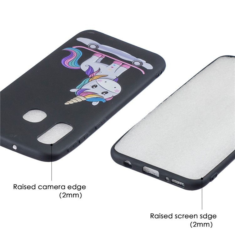 Pattern Printing Matte Soft TPU Phone Cover for Samsung Galaxy A40 - Cute Unicorn-5
