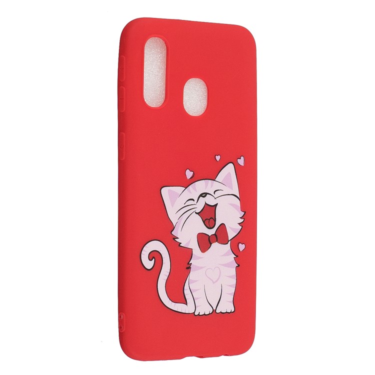 Pattern Printing Matte Soft TPU Phone Cover for Samsung Galaxy A40 - Cute Cat-2
