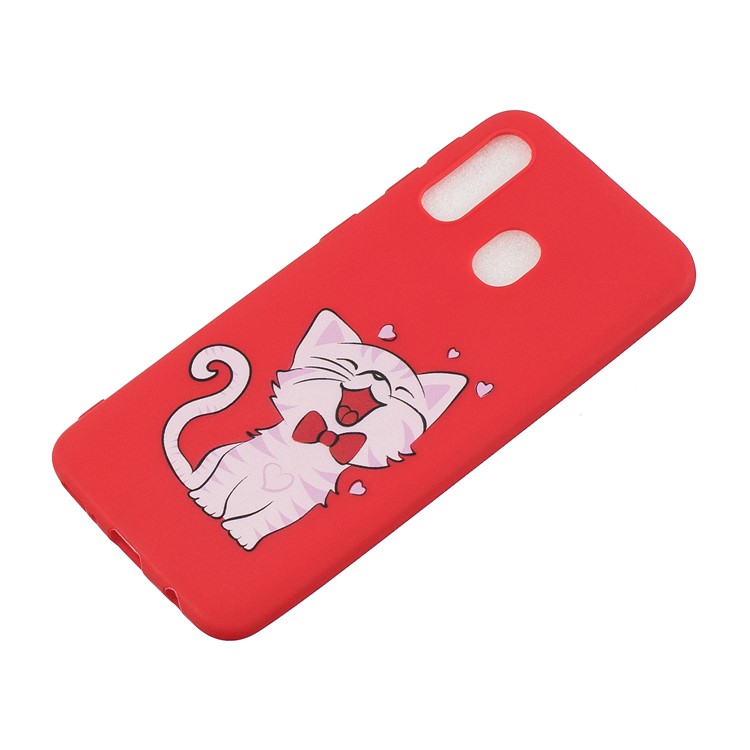 Pattern Printing Matte Soft TPU Phone Cover for Samsung Galaxy A40 - Cute Cat-3
