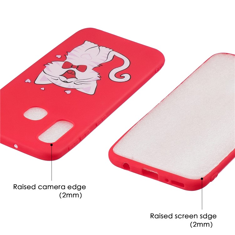 Pattern Printing Matte Soft TPU Phone Cover for Samsung Galaxy A40 - Cute Cat-5