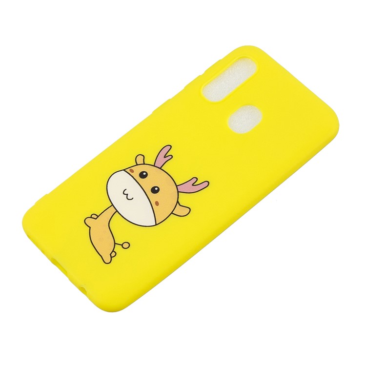Pattern Printing Matte Soft TPU Phone Cover for Samsung Galaxy A40 - Cartoon Elk-3