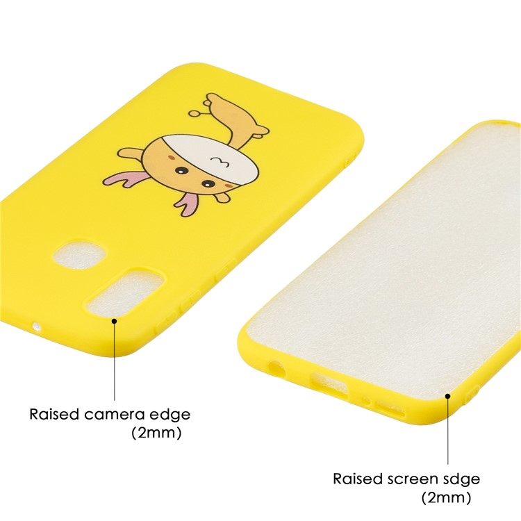 Pattern Printing Matte Soft TPU Phone Cover for Samsung Galaxy A40 - Cartoon Elk-5