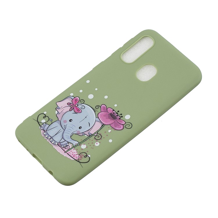 Pattern Printing Matte Soft TPU Phone Cover for Samsung Galaxy A40 - Cute Elephant-3