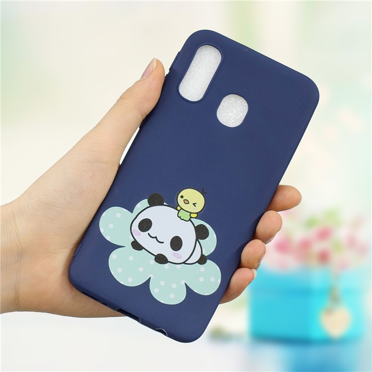 Pattern Printing Matte Soft TPU Phone Cover for Samsung Galaxy A40 - Panda-1