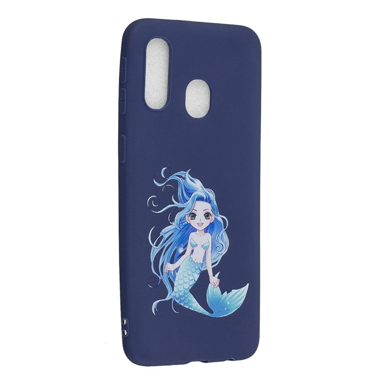 Pattern Printing Matte Soft TPU Phone Cover for Samsung Galaxy A40 - Mermaid-2