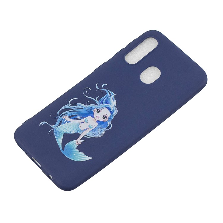 Pattern Printing Matte Soft TPU Phone Cover for Samsung Galaxy A40 - Mermaid-3