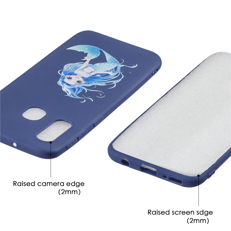 Pattern Printing Matte Soft TPU Phone Cover for Samsung Galaxy A40 - Mermaid-5