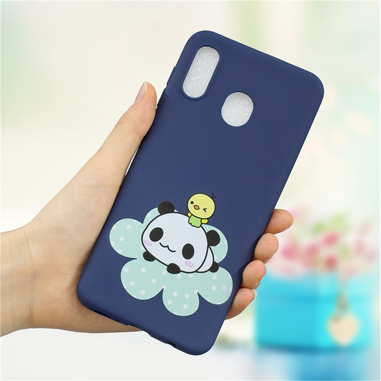 Pattern Printing Matte Soft TPU Phone Cover for Samsung Galaxy A30/A20 - Panda-1