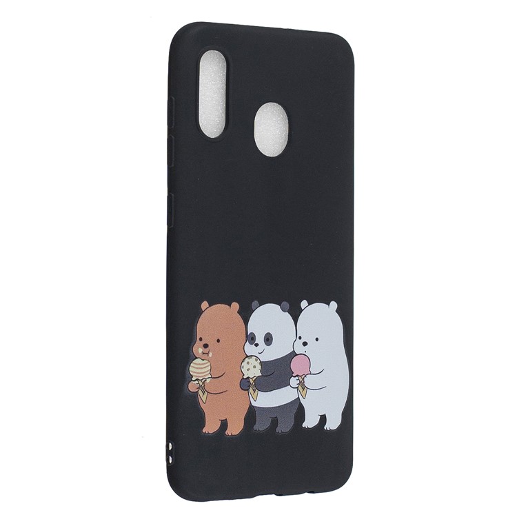 Pattern Printing Matte Soft TPU Phone Cover for Samsung Galaxy A30/A20 - Bear and Panda-2