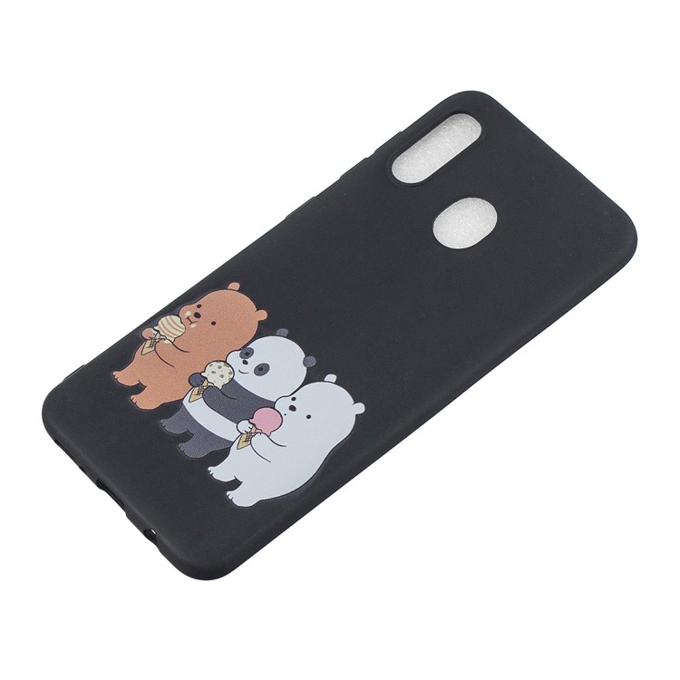 Pattern Printing Matte Soft TPU Phone Cover for Samsung Galaxy A30/A20 - Bear and Panda-3