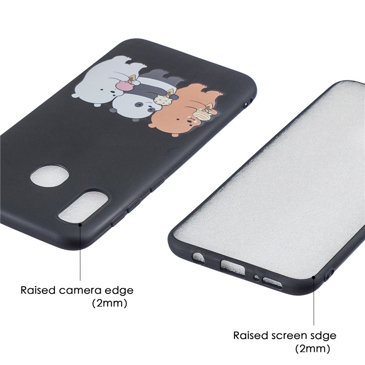 Pattern Printing Matte Soft TPU Phone Cover for Samsung Galaxy A30/A20 - Bear and Panda-5