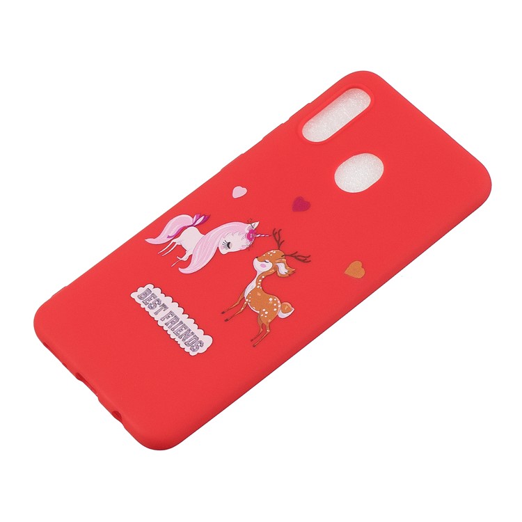 Pattern Printing Matte Soft TPU Phone Cover for Samsung Galaxy A30/A20 - Unicorn and Elk-3