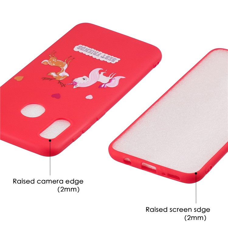 Pattern Printing Matte Soft TPU Phone Cover for Samsung Galaxy A30/A20 - Unicorn and Elk-5