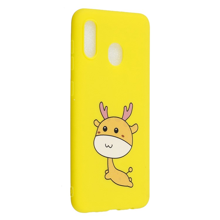 Pattern Printing Matte Soft TPU Phone Cover for Samsung Galaxy A30/A20 - Cartoon Elk-2