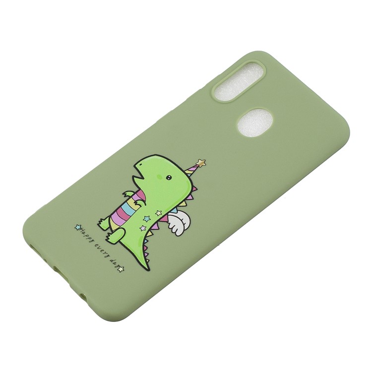 Pattern Printing Matte Soft TPU Phone Cover for Samsung Galaxy A30/A20 - Cartoon Dinosaur-3